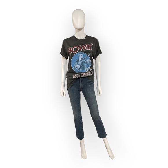 The Vinyl Icons Bowie Ziggy Stardust Cotton Graphic T-Shirt in Washed Black, S - Picture 10 of 11